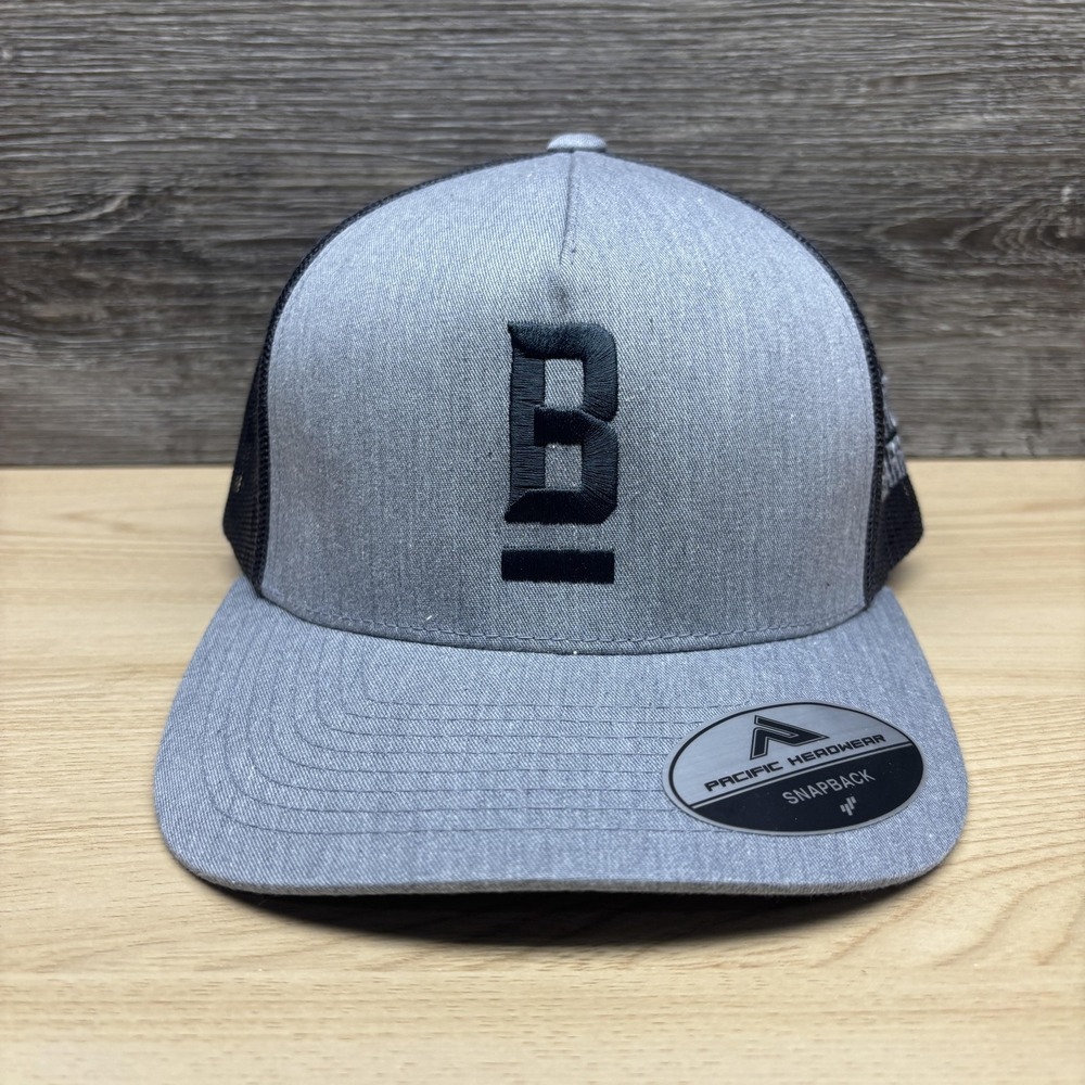 Burch Barrel Hat Cap Snap Back Gray Black Mesh Trucker Baseball Mens OSFM